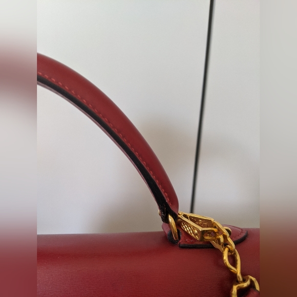 Hermes Rouge H Kelly 32, Sellier Box Leather - Picture 9 of 15